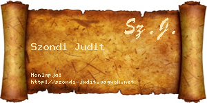Szondi Judit névjegykártya